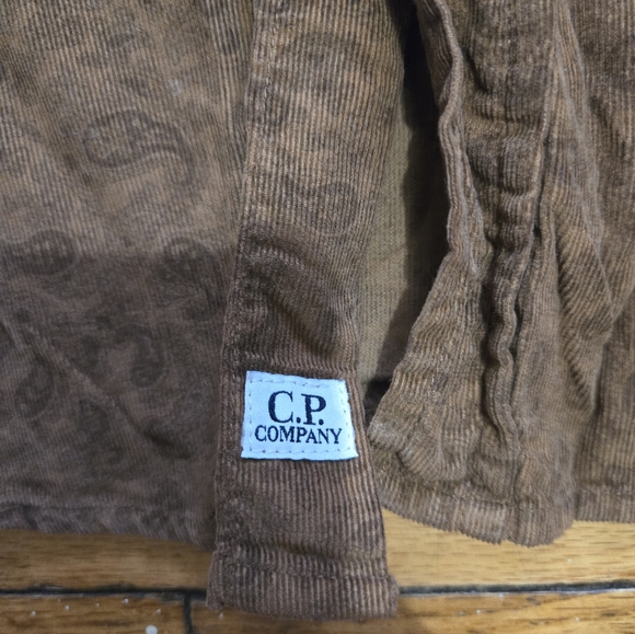 CP Company L/XL Paisley Corduroy Dress Brown Button Up Shirt - Picture 6 of 8